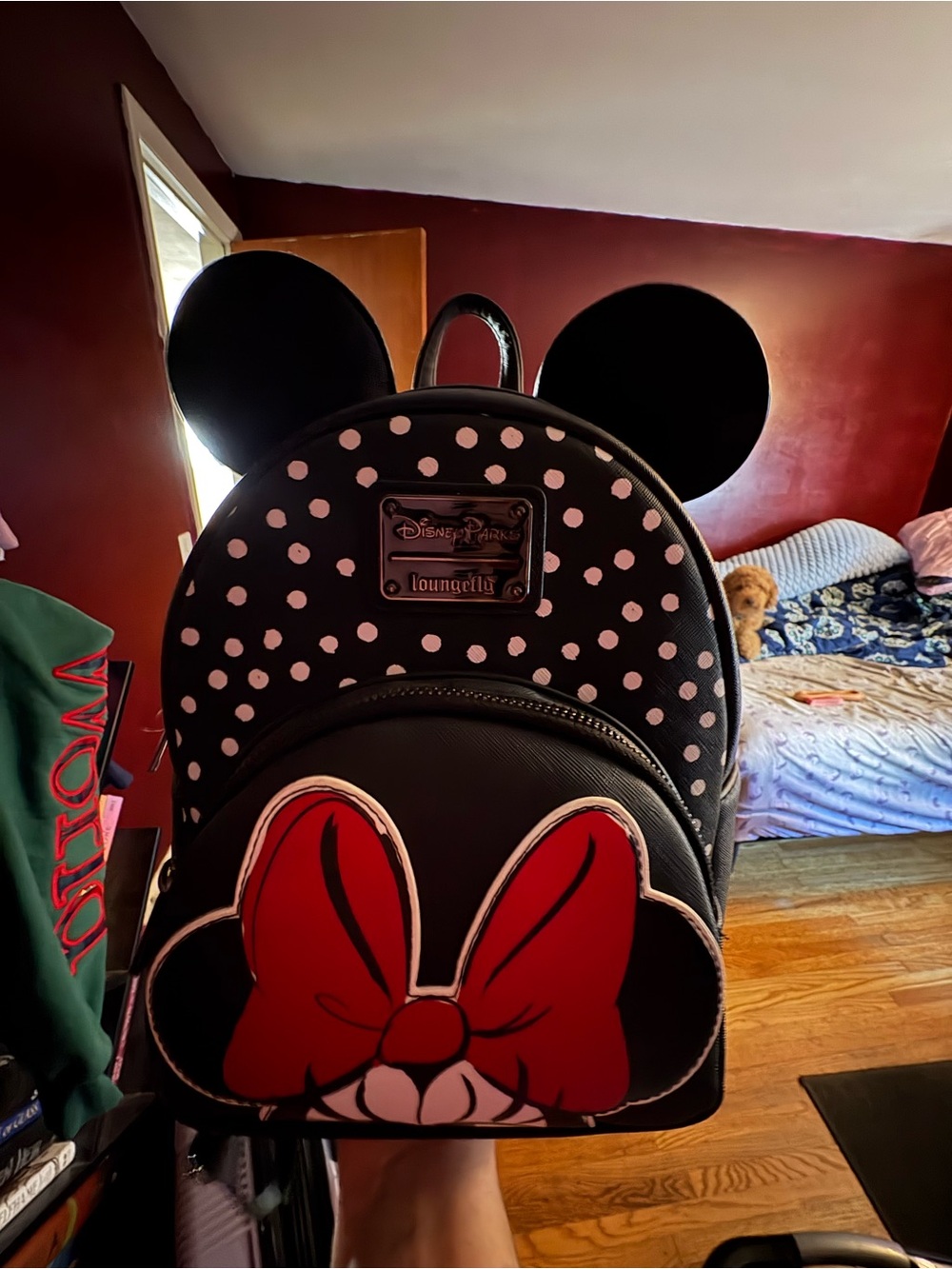 Disney Parks x Loungefly Black Minnie Mouse Polka Dot Backpack